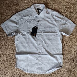Good Man Brand Gray Short Sleeve Button Down Shirt NWT